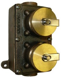 MARINE RECEPTACLE 2-GANG 20A 2P3W BRONZE PAULUHN (2614B-125)