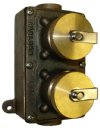 Show product details for MARINE RECEPTACLE 2-GANG 20A 2P3W BRONZE PAULUHN (2614B-125)