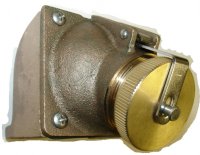MARINE RECEPTACLE ANGLED 1-GANG 20A 2P3W BRONZE PAULUHN (2632B-125)