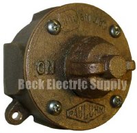 ROTARY SWITCH, 20 AMP, 120/240V AC, 2-POLE, WATERTIGHT, BRASS, PAULUHN / COOPER CROUSE HINDS / EATON, 862B