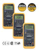 Fluke electrical meters and testers.