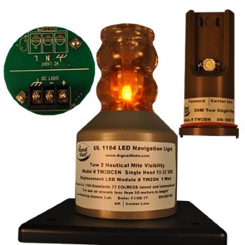 PHOENIX STURDISIGNAL LED NAVIGATION LIGHT, MODULAR, 0100 SERIES, 2NM VISIBILITY (5NM MASTHEAD), 120V-240VAC, SINGLE HEAD, UL1104, VESSELS UNDER 50M (165FT), (PORT, STARBOARD, STERN, MASTHEAD, ANCHOR, TOWING) - SELECT FIXTURE BELOW USING DROP DOWN MENU