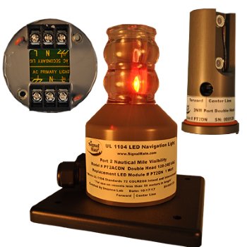 PHOENIX STURDISIGNAL LED NAVIGATION LIGHT, MODULAR, 0300 SERIES, 2NM VISIBILITY (5NM MASTHEAD), 120V-240VAC, DOUBLE HEAD, UL1104, VESSELS UNDER 50M (165FT), (PORT, STARBOARD, STERN, MASTHEAD, ANCHOR, TOWING) - SELECT FIXTURE BELOW USING DROP DOWN MENU