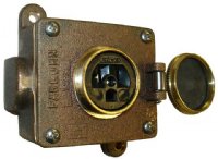 MARINE RECEPTACLE 1-GANG 20A 2P3W BRONZE PAULUHN / EATON / CROUSE-HINDS 2583B-125 