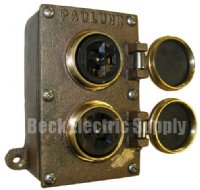 MARINE RECEPTACLE 2-GANG 20A 2P3W BRONZE PAULUHN / EATON / CROUSE-HINDS 2584B-125