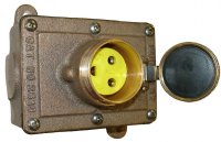 MARINE RECEPTACLE 1-GANG 20A 2P3W BRONZE PAULUHN / EATON / CROUSE-HINDS 2613B-125