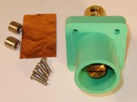MALE PANEL MOUNT RECEPTACLE / INLET GREEN 400A 600V MARINCO CL40MRB-E