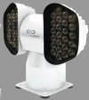 Show product details for LED SEARCHLIGHT, 2 X 250W DUAL HEAD, 24VDC, 6300K, 2.4 MILLION CANDELA, STAINLESS STEEL, LUMINELL SL2