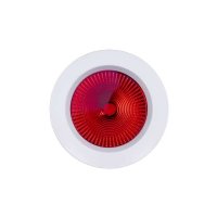 RED LED DOWNLIGHT (RECESSED), 15W, 100-305V AC, RED LENS, WHITE TRIM, DIMMABLE DRIVER, IP44, E-LED LIGHTING, RLDL-15-39WH-HVR