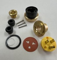 MARINE PLUG MALE 15A 125V AC 2-POLE 3-WIRE BRASS STRAIGHT BLADE PAULUHN  / EATON / CROUSE-HINDS  2503B-125