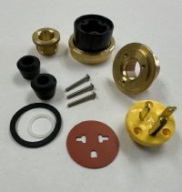 MARINE PLUG MALE 20A 125V AC 2-POLE 3-WIRE BRASS STRAIGHT BLADE PAULUHN / EATON / CROUSE-HINDS 2506B-125