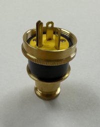 MARINE PLUG MALE 20A 125V AC 2-POLE 3-WIRE BRASS STRAIGHT BLADE PAULUHN / EATON / CROUSE-HINDS 2506B-125