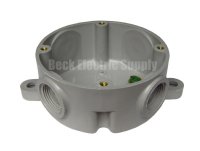 JUNCTION BOX, 4 - 3/4" KO'S, 2 MOUNTING FEET, GRAY, PAULUHN / COOPER CROUSE-HINDS / EATON, INX6037P