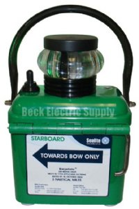 BARGE LIGHT LED GREEN STARBOARD 3NM SEALITE BLG-3, SL-BLG-3, SL-BL-3-B1-G-00