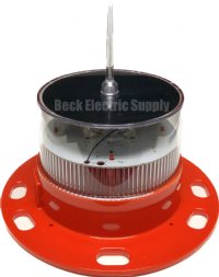 SOLAR LED MARINE LIGHT / HAZARD MARKER LIGHT RED 2-3NM SEALITE (WIDE BASE UNIT), SL-60LB-R, SL60 RED, SL-60-R